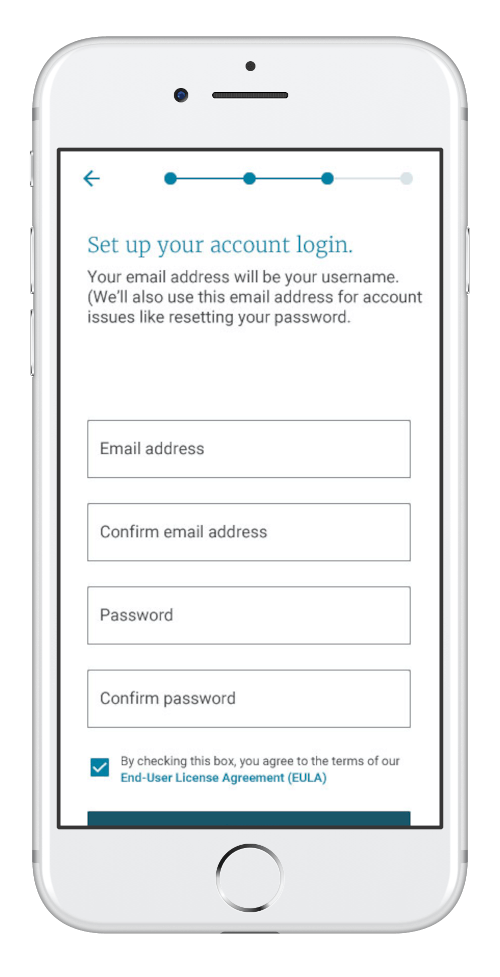 setup account login info on Wellframe app
