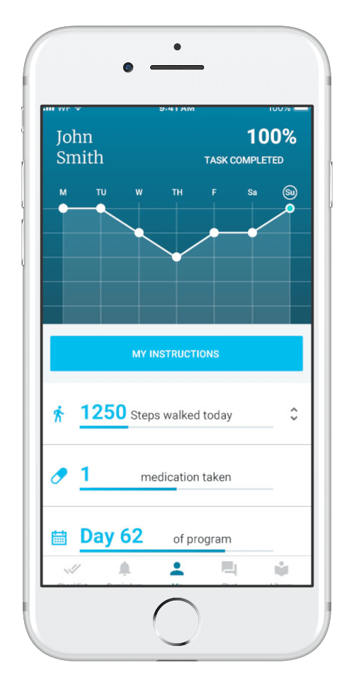 Activity tracking on Wellframe app