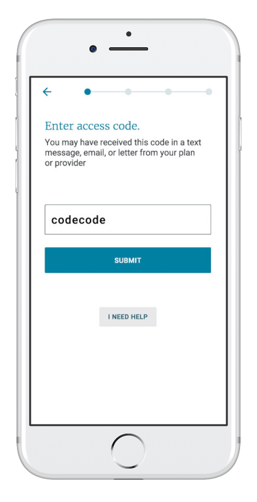 Wellframe app enter access code