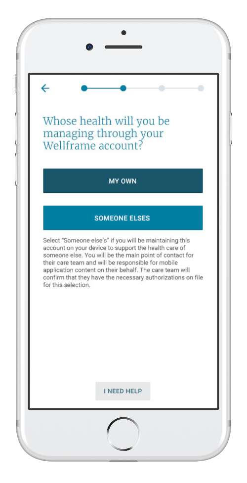 Health Management Option on Wellframe app