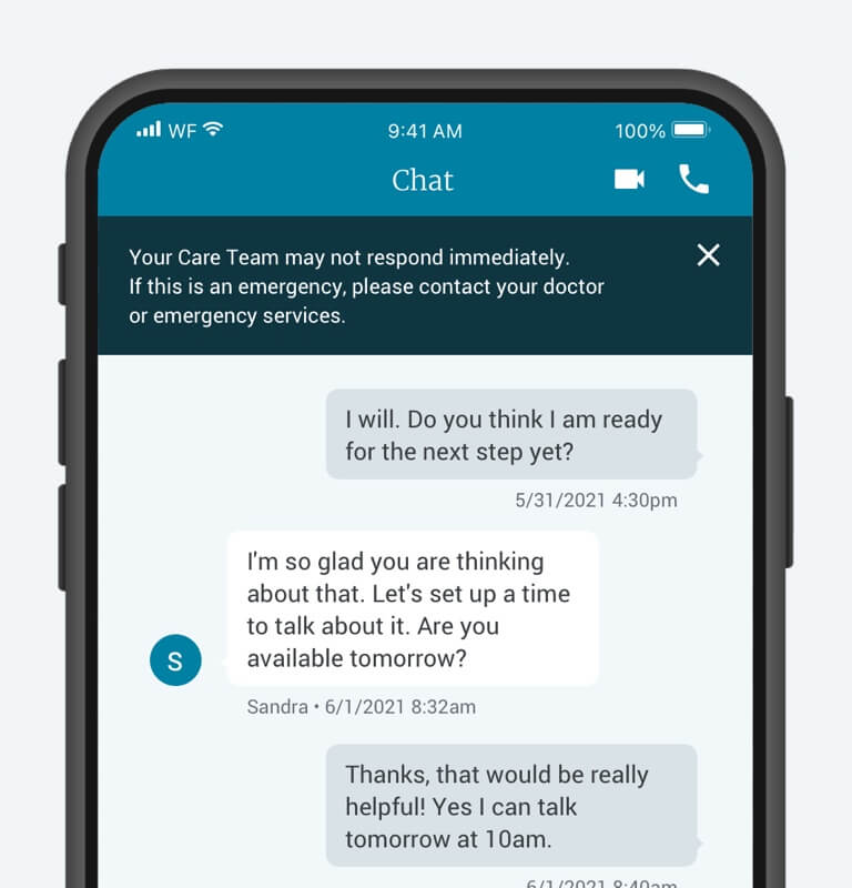 Wellframe App Chat Message