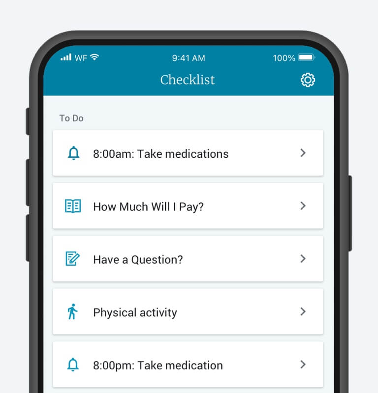 Wellframe app Checklist