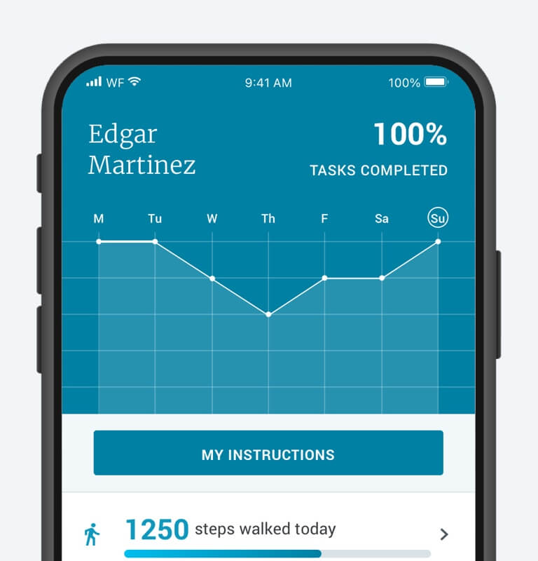 Daily steps tracking in Wellframe app