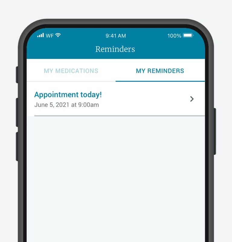Appointment Reminders in Wellframe app